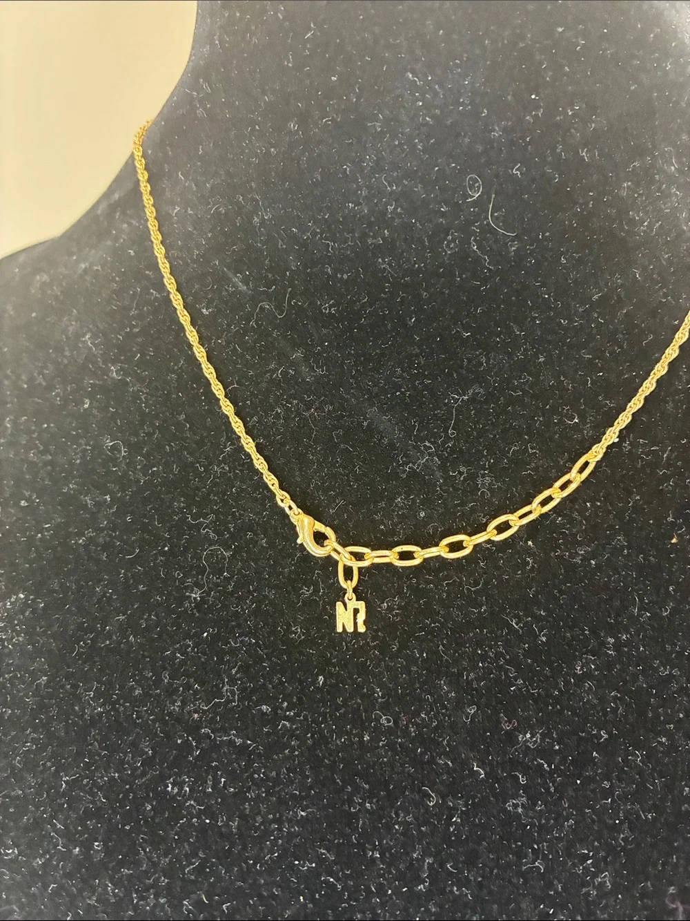 Nina Ricci logo heart pendant necklaces in two-tone gold rope chain Paris 👝 - Picture 7 of 8